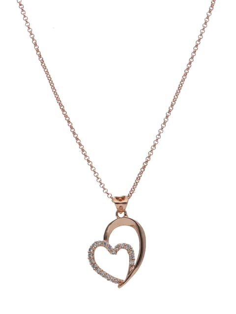 AD / CZ Heart Shape Pendant with Chain - PPP