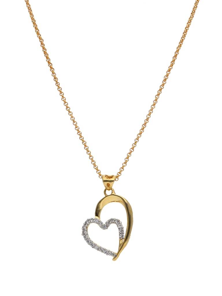 AD / CZ Heart Shape Pendant with Chain - PPP