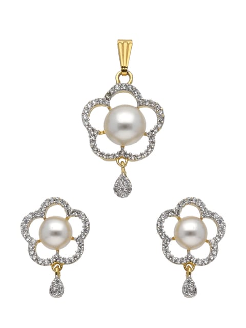 AD / CZ Pendant Set in Two Tone finish - LSM1