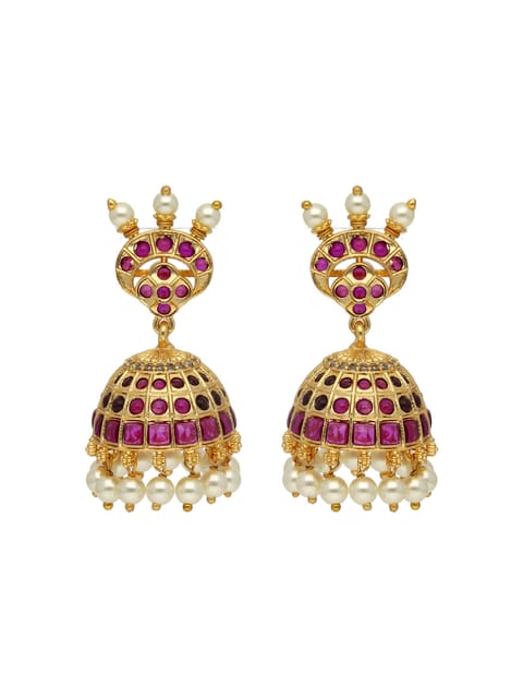 Traditional Jhumka Earrings in Gold finish - ABN17