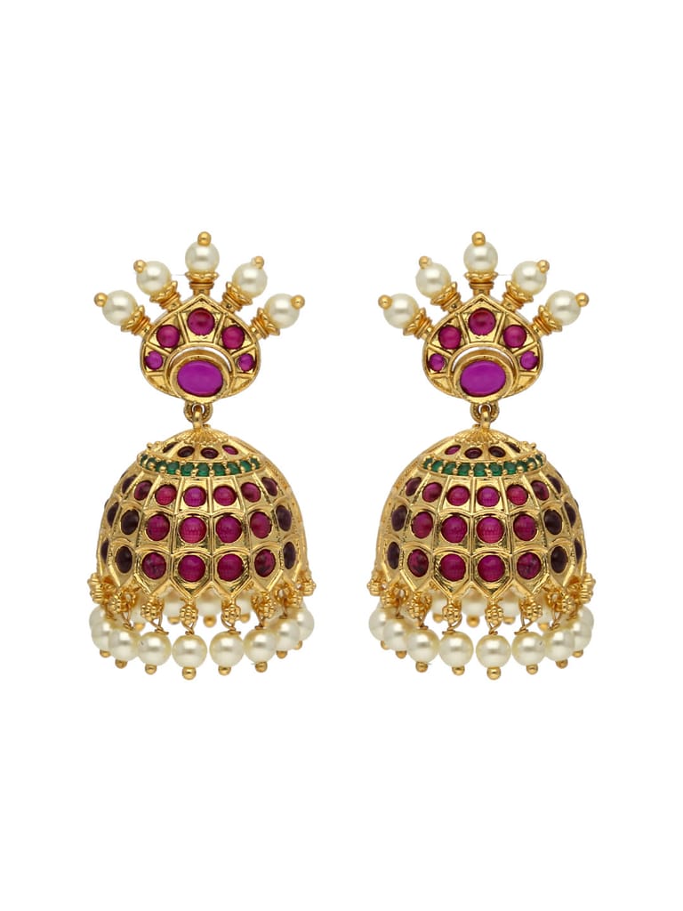 Traditional Jhumka Earrings in Gold finish - ABN28