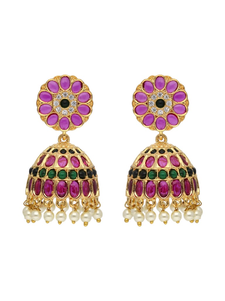 Traditional Jhumka Earrings in Gold finish - ABN31
