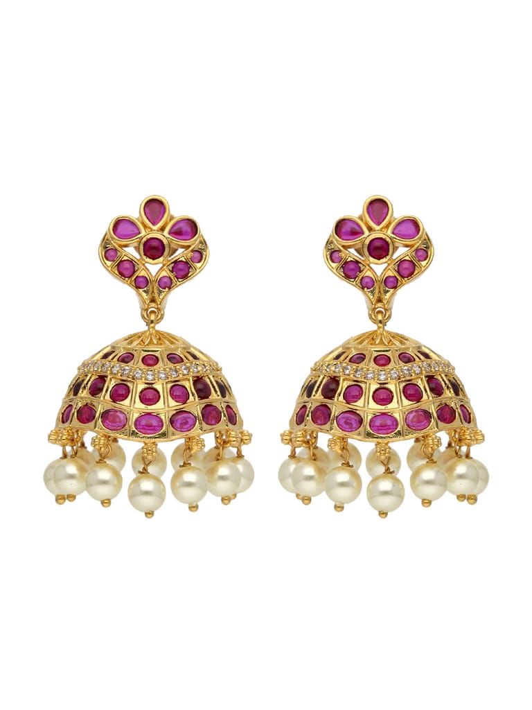 Traditional Jhumka Earrings in Gold finish - ABN35