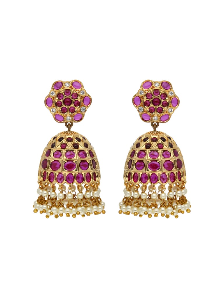 Traditional Jhumka Earrings in Gold finish - ABN39