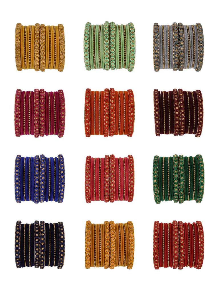 Thread Chuda / Choora Bangles in Assorted color and Gold finish - RKB2687
