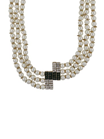 Pearls Long Necklace Set in Gold finish - S1539