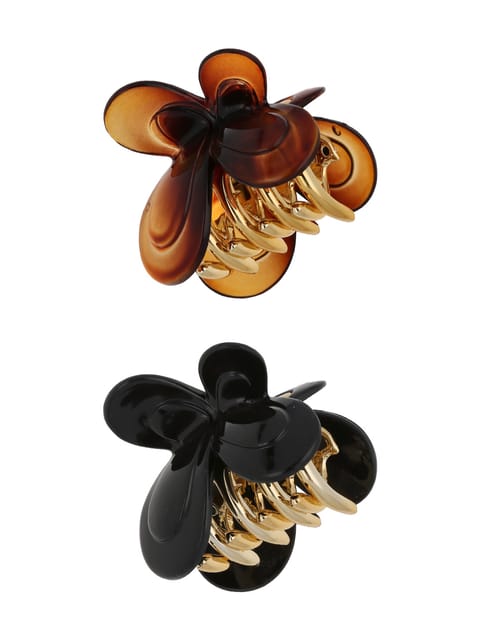Plain Butterfly Clip in Black & Shell color - BY178A