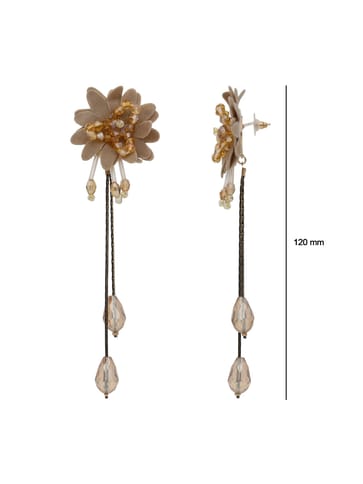 Floral Long Earrings in Gold finish - CNB26607
