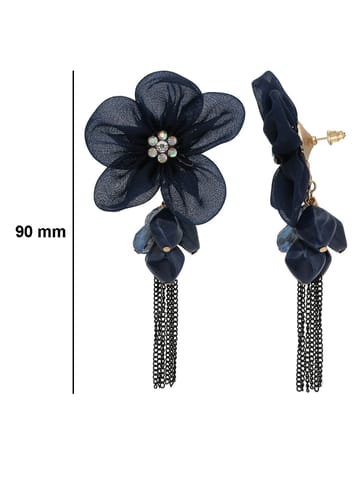 Floral Long Earrings in Gold finish - CNB26167