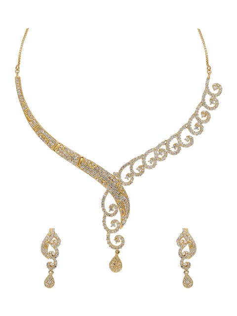 AD / CZ Necklace Set in Gold finish - ADN73