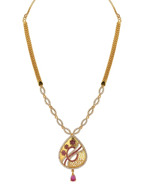 AD / CZ Necklace in Gold finish - SKH142