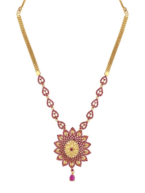 AD / CZ Necklace in Gold finish - SKH143