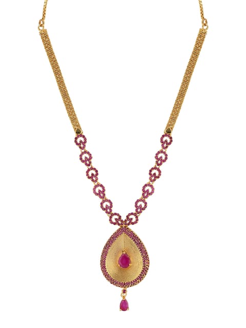 AD / CZ Necklace in Gold finish - SKH147