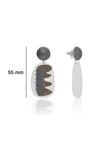 Western Dangler Earrings in Rhodium finish - CNB27445