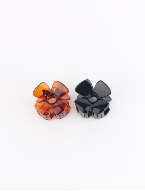 Plain Butterfly Clip in Black & Shell color - AS8339A