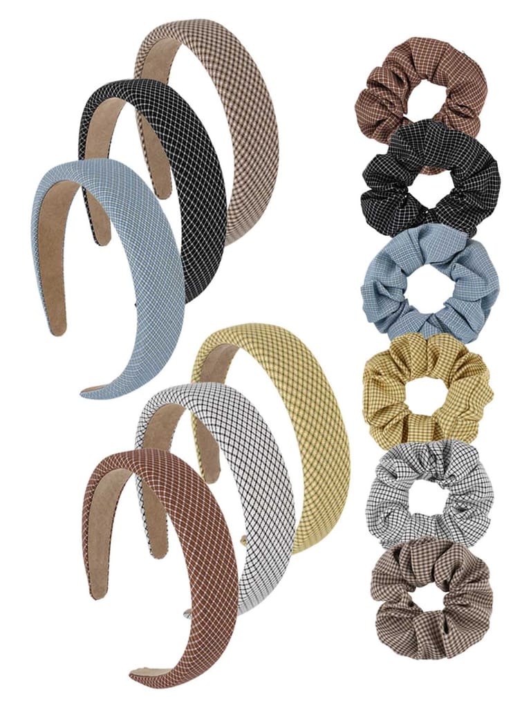 Printed Hair Band with Rubber Band in Assorted color - CNB28110