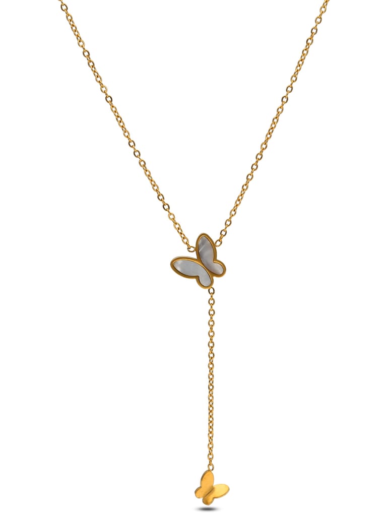 Western Pendant with Chain in Gold finish with MOP - CNB27790