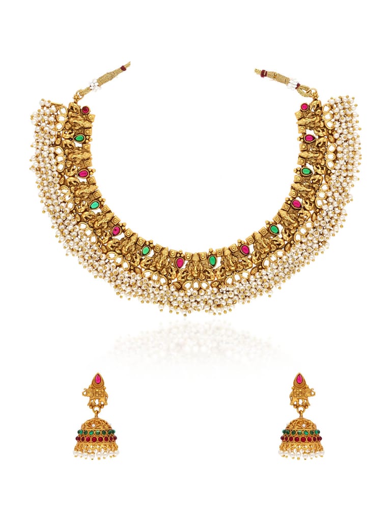 Temple Necklace Set in Gold finish - BR001
