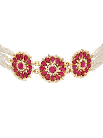 Kundan Choker Necklace Set in Gold finish - P6014
