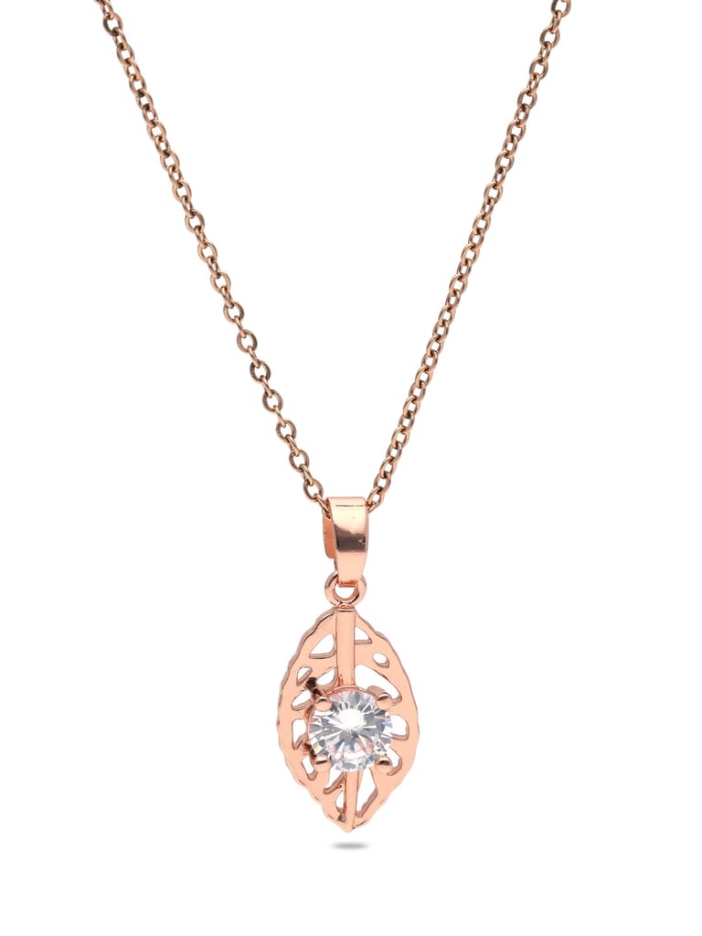 AD / CZ Pendant with Chain in Rose Gold finish - CNB27752