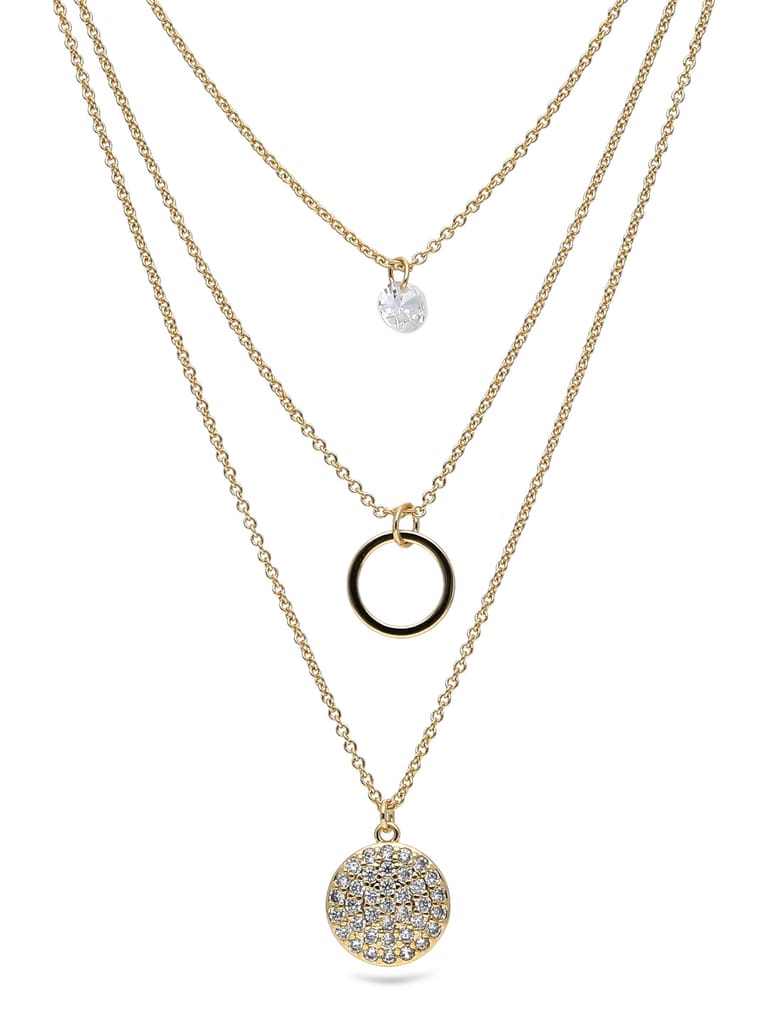 AD / CZ Necklace in Gold finish - CNB27777