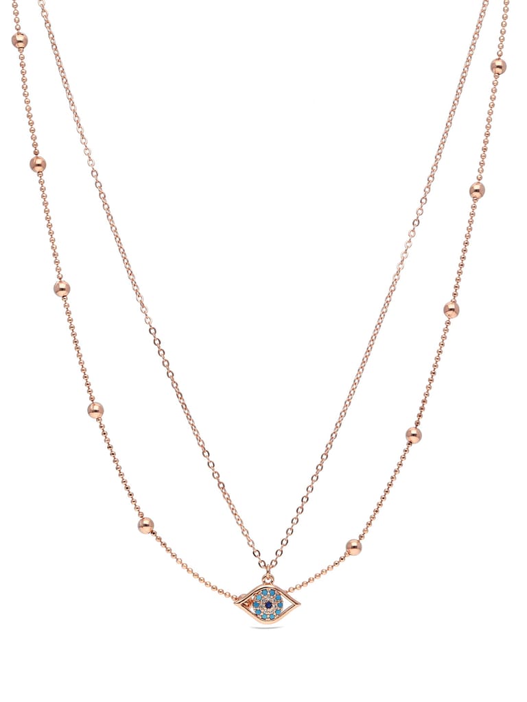 Evil Eye AD / CZ Necklace in Rose Gold finish - CNB27858