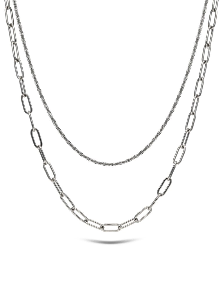 Western Necklace in Rhodium finish - CNB28100