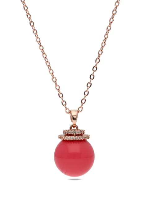 AD / CZ Pendant with Chain in Rose Gold finish - CNB27802