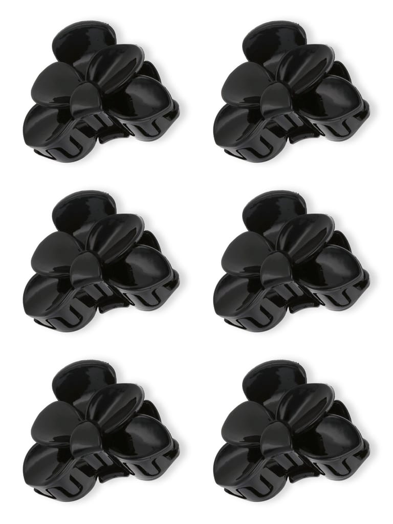 Plain Butterfly Clip in Glossy Black finish - TAL2112_14