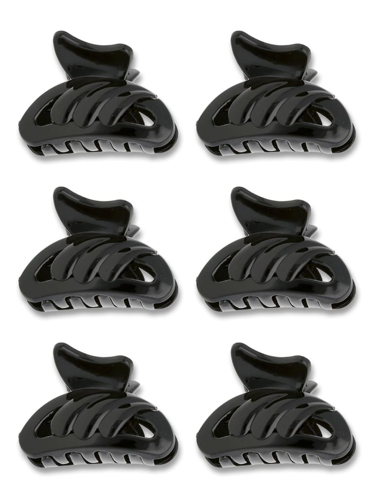 Plain Butterfly Clip in Glossy Black finish - TAL2103_14