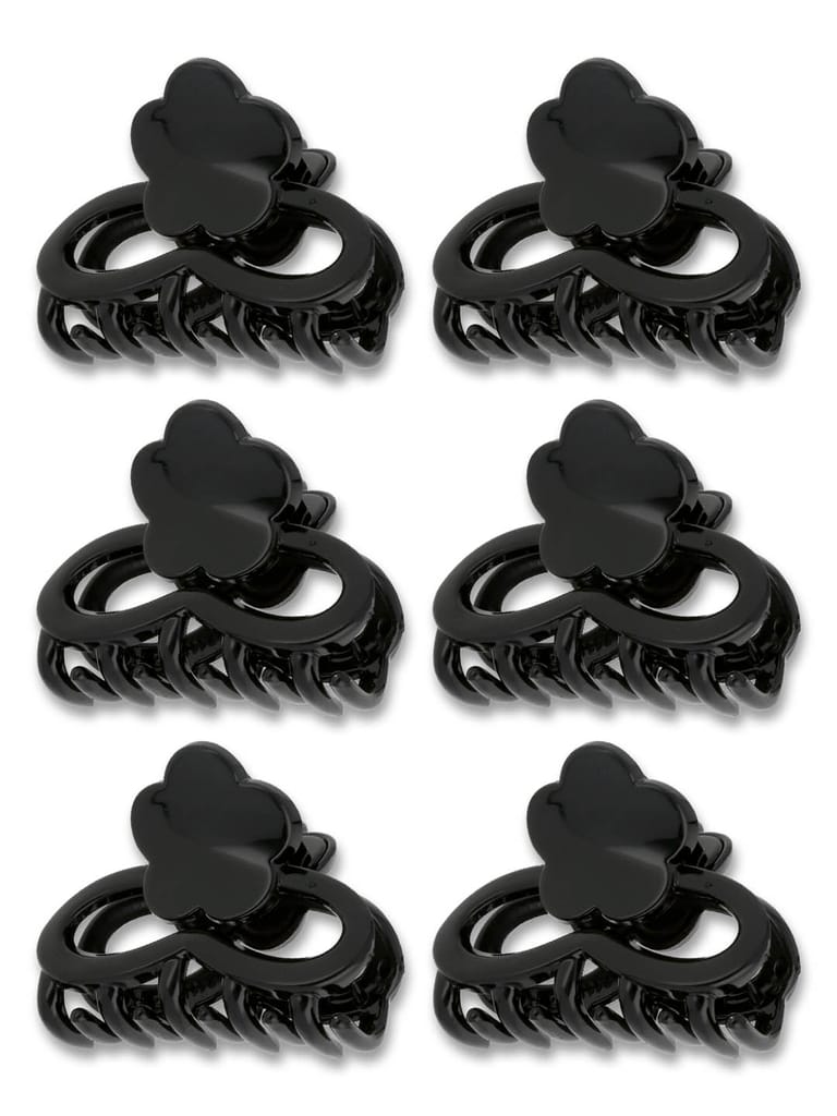 Plain Butterfly Clip in Glossy Black finish - TAL2118_14
