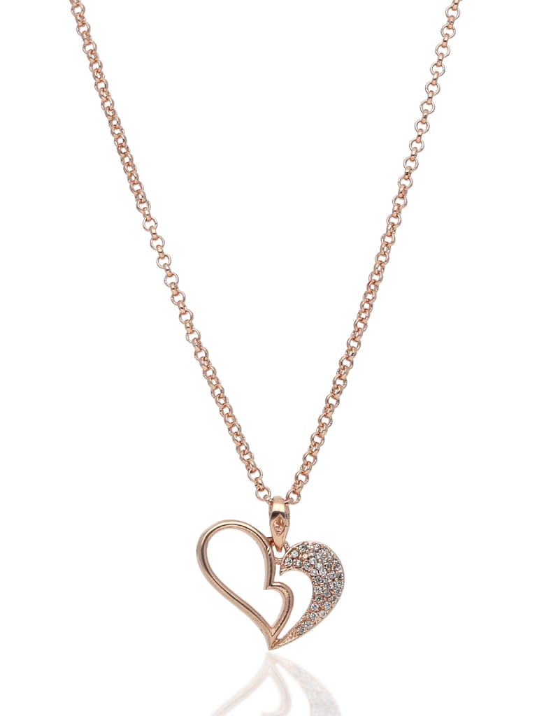AD / CZ Heart Shape Pendant with Chain - PPP280