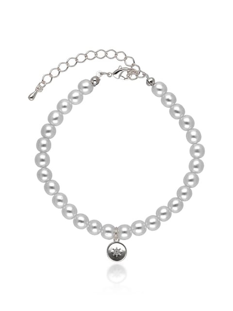 Pearls Loose / Link Bracelet in Rhodium finish - CNB25462