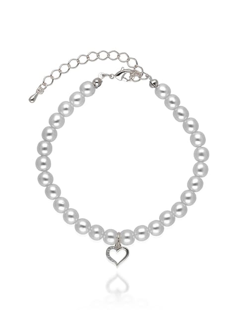 Pearls Loose / Link Bracelet in Rhodium finish - CNB25470