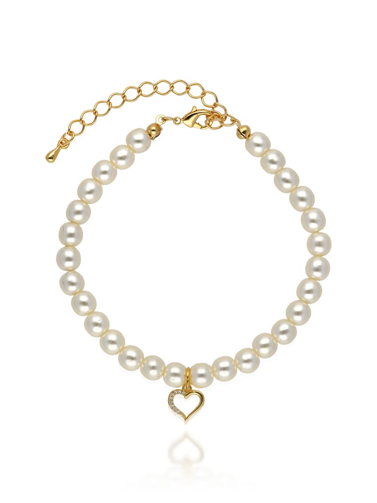 Pearls Loose / Link Bracelet in Gold finish - CNB25469