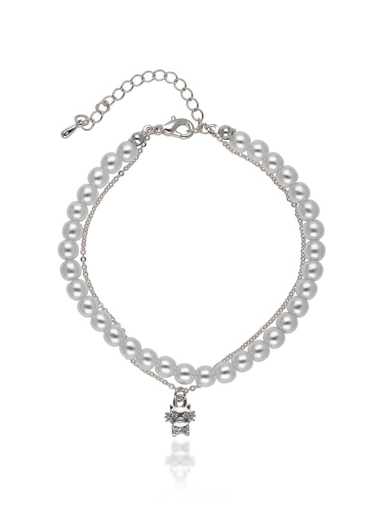 Pearls Loose / Link Bracelet in Rhodium finish - CNB25482