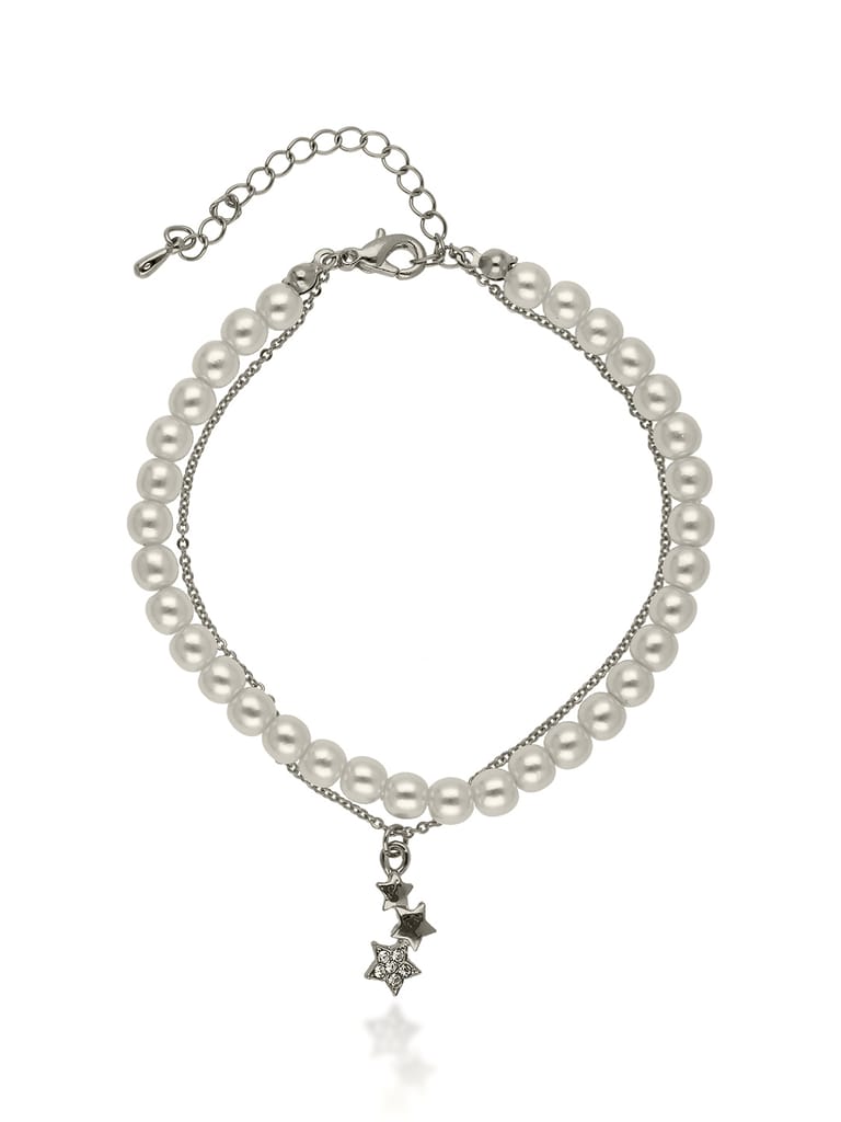 Pearls Loose / Link Bracelet in Rhodium finish - CNB25490