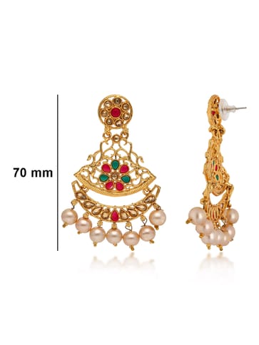 Traditional Long Earrings in Gold finish - E1802