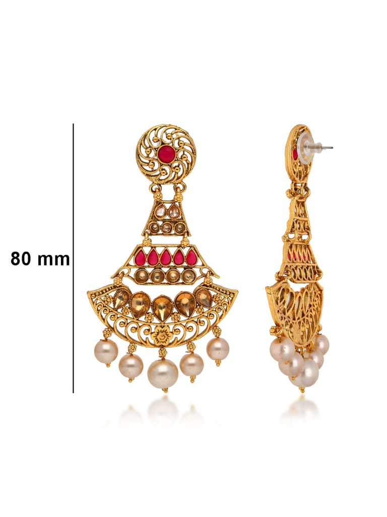Traditional Long Earrings in Gold finish - E1824
