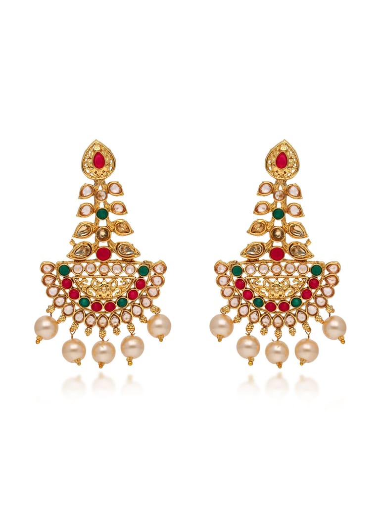 Traditional Long Earrings in Gold finish - E1817