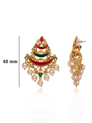 Meenakari Dangler Earrings in Gold finish - E1838