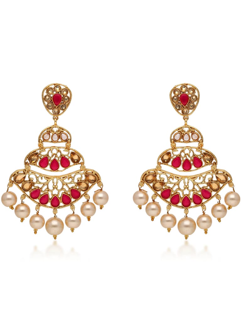 Traditional Long Earrings in Gold finish - E1833