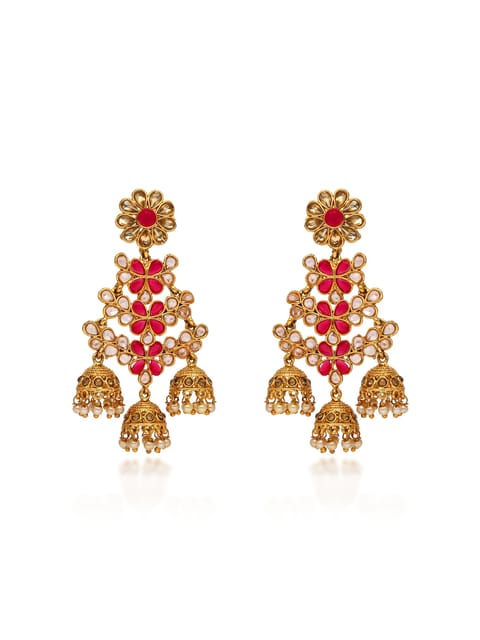 Traditional Jhumka Earrings in Gold finish - E1810