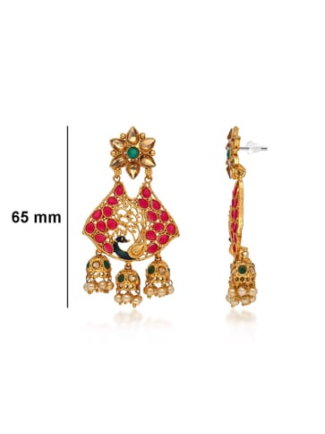 Meenakari Jhumka Earrings in Gold finish - E1805