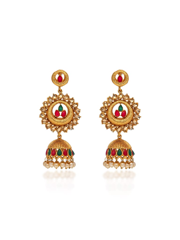 Traditional Jhumka Earrings in Gold finish - E1823