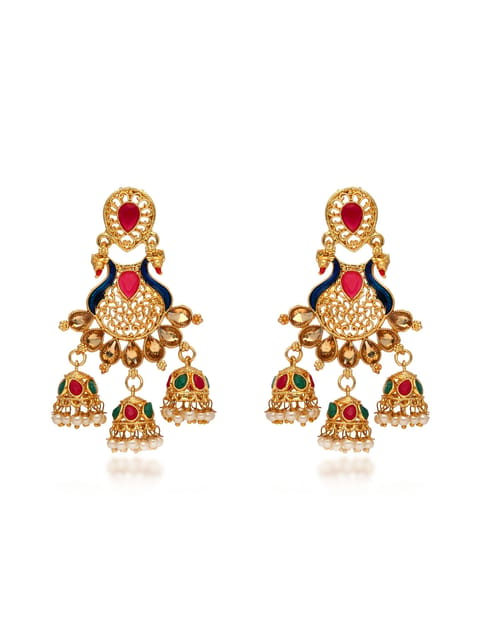 Traditional Jhumka Earrings in Gold finish - E1808