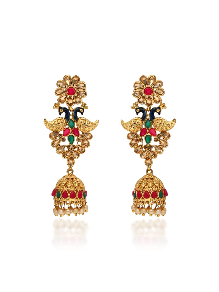 Traditional Jhumka Earrings in Gold finish - E1890