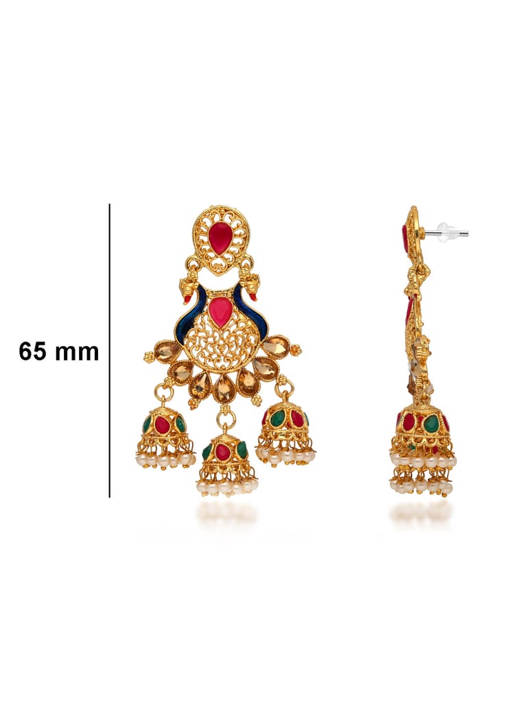 Traditional Jhumka Earrings in Gold finish - E1808