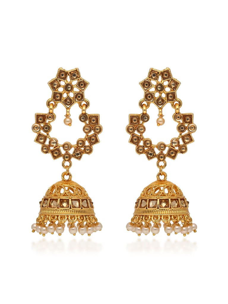 Traditional Jhumka Earrings in Gold finish - E1843