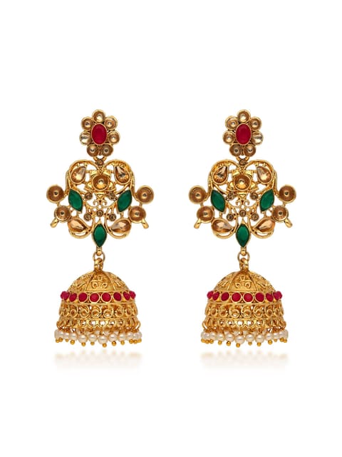 Traditional Jhumka Earrings in Gold finish - ABN63